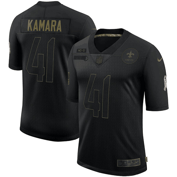 Men's New Orleans Saints #41 Alvin Kamara 2020 Black Salute To Service Limited Stitched NFL Jersey
